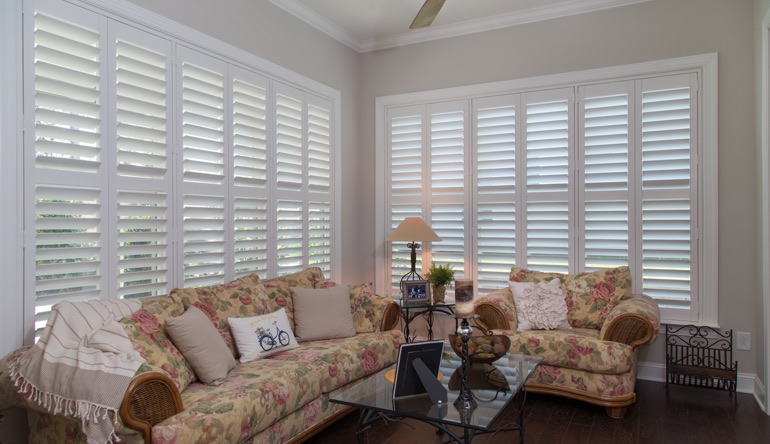 Houston sunroom plantation shutters